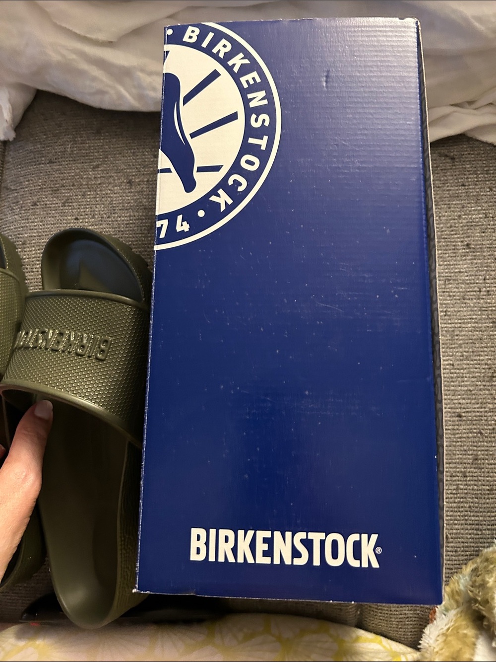 Birkenstock Barbados EVA Slide Sandals in Khaki/ Olive Green - Picture 4 of 6
